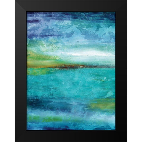 Blue Lagoon Black Modern Wood Framed Art Print by Nan