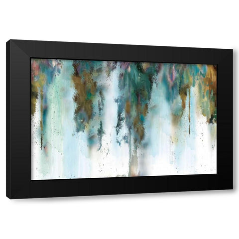 Skyline Abstract Black Modern Wood Framed Art Print with Double Matting by Nan