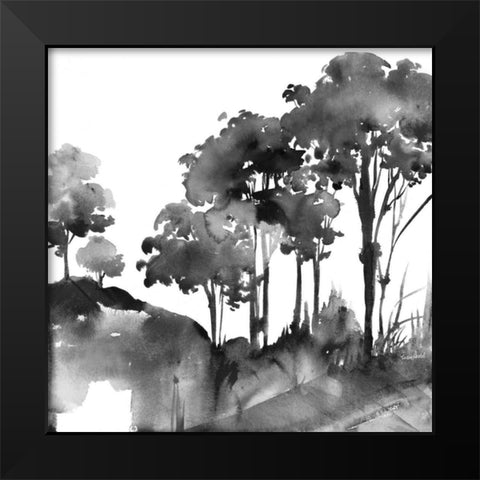 Colbalt Savannah Black Modern Wood Framed Art Print by Troise Heidel, Theresa