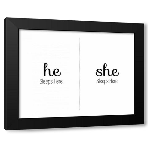 The Dog Sleeps Black Modern Wood Framed Art Print with Double Matting by CAD Designs