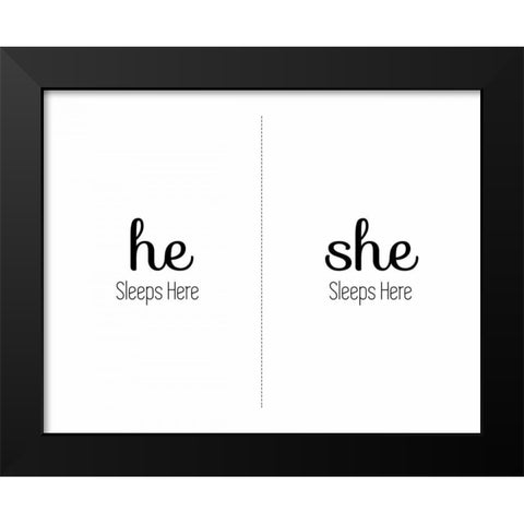 The Dog Sleeps Black Modern Wood Framed Art Print by CAD Designs