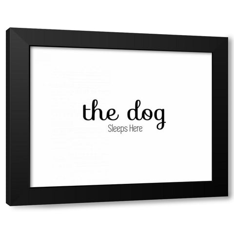 The Dog Sleeps Black Modern Wood Framed Art Print with Double Matting by CAD Designs