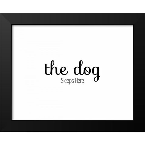 The Dog Sleeps Black Modern Wood Framed Art Print by CAD Designs