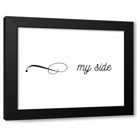 My Side, Your Black Modern Wood Framed Art Print with Double Matting by CAD Designs