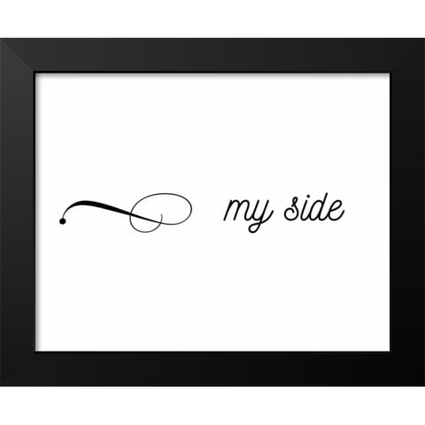 My Side, Your Black Modern Wood Framed Art Print by CAD Designs