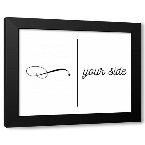 My Side, Your Black Modern Wood Framed Art Print by CAD Designs
