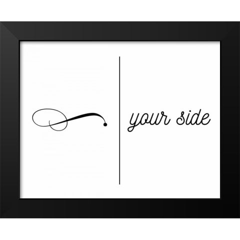 My Side, Your Black Modern Wood Framed Art Print by CAD Designs