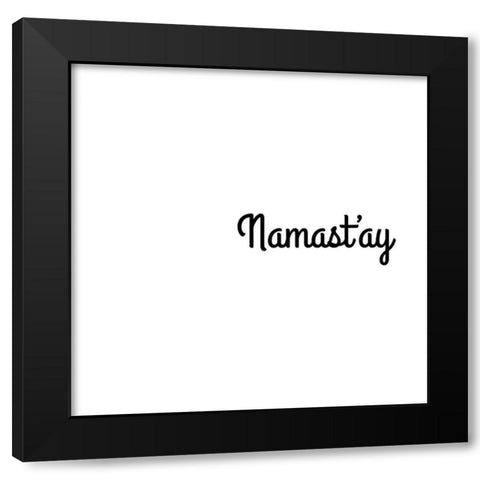 Namastay In Bed Black Modern Wood Framed Art Print with Double Matting by CAD Designs