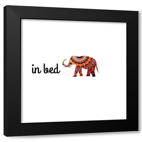 Namastay In Bed Black Modern Wood Framed Art Print by CAD Designs
