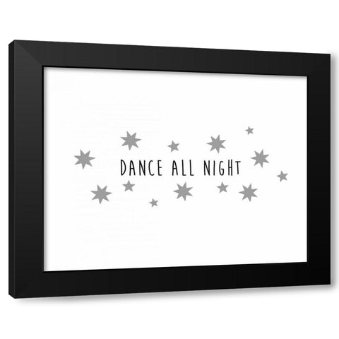 Dance All Night Black Modern Wood Framed Art Print with Double Matting by CAD Designs