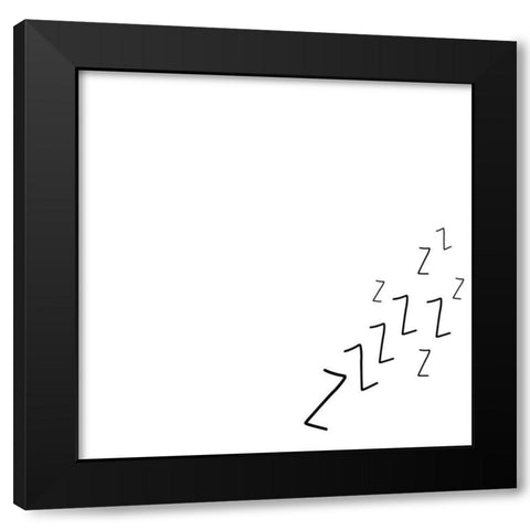 Lets Sleep In II Black Modern Wood Framed Art Print with Double Matting by CAD Designs