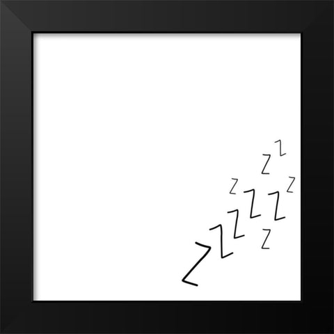 Lets Sleep In II Black Modern Wood Framed Art Print by CAD Designs
