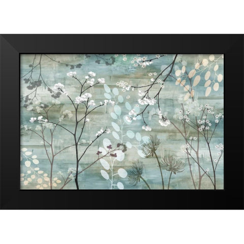 Blue Misty Wood Black Modern Wood Framed Art Print by Knutsen, Conrad
