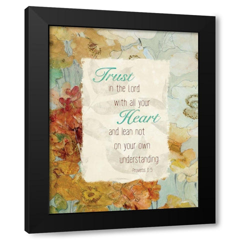 Proverbs 3:5 Black Modern Wood Framed Art Print with Double Matting by Robinson, Carol