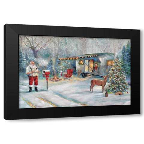 Santas Hideaway Black Modern Wood Framed Art Print with Double Matting by Manning, Ruane
