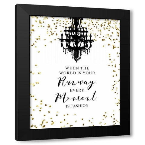 Runway Moment Black Modern Wood Framed Art Print by CAD Designs