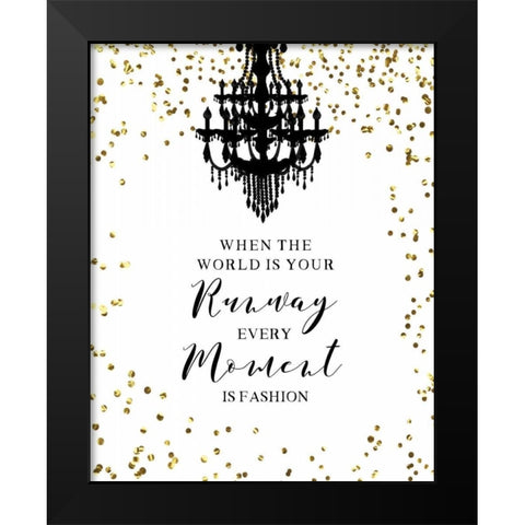 Runway Moment Black Modern Wood Framed Art Print by CAD Designs