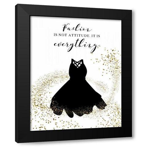 Fashion is Black Modern Wood Framed Art Print by CAD Designs