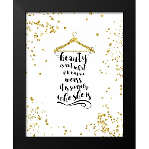 Beauty Black Modern Wood Framed Art Print by CAD Designs