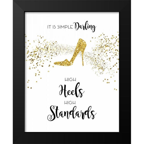High Heels, High Black Modern Wood Framed Art Print by CAD Designs