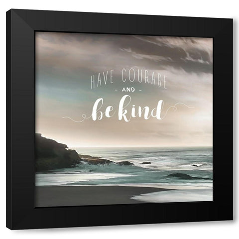 Be Kind Black Modern Wood Framed Art Print by Calascibetta, Mike