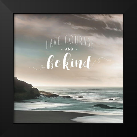 Be Kind Black Modern Wood Framed Art Print by Calascibetta, Mike