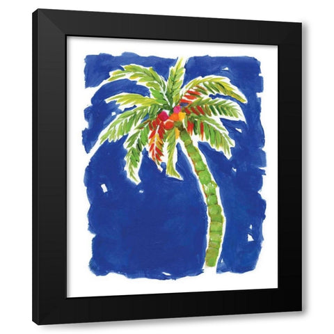 Bright Palm Black Modern Wood Framed Art Print by Nan