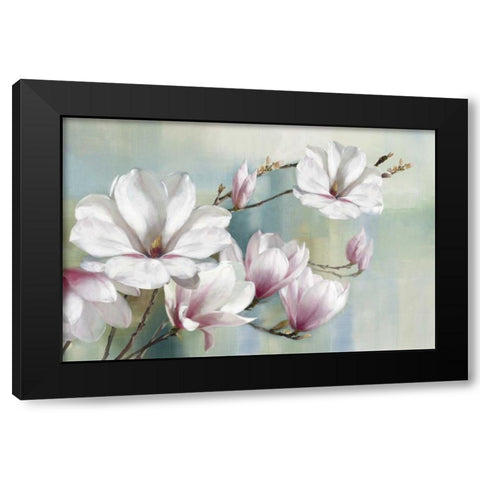 Magnolia Blooms Black Modern Wood Framed Art Print with Double Matting by Daniels, Rogier