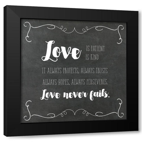 Faith, Hope, Love Black Modern Wood Framed Art Print by Murray, Amanda