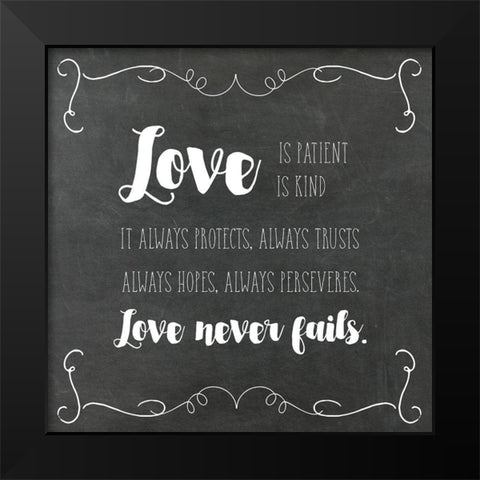 Faith, Hope, Love Black Modern Wood Framed Art Print by Murray, Amanda