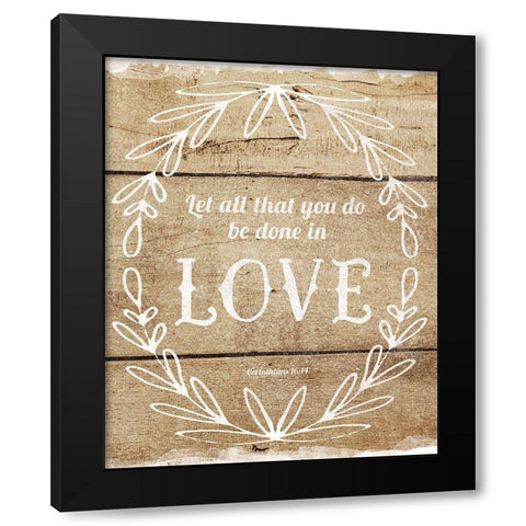 Done In Love Black Modern Wood Framed Art Print by Murray, Amanda