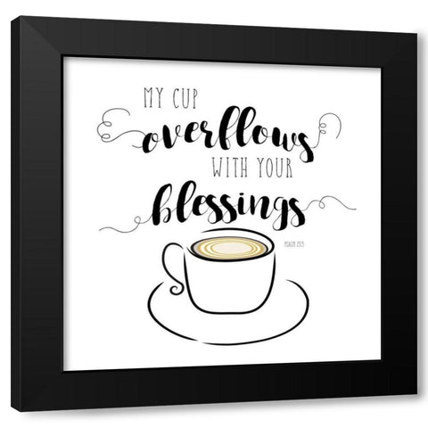 Cup Overflows Black Modern Wood Framed Art Print by Murray, Amanda