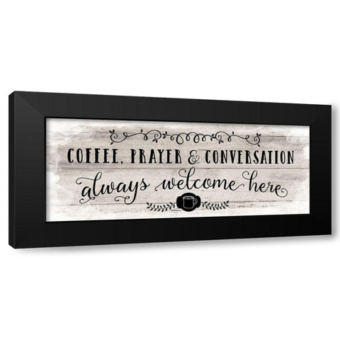 Coffee Prayer Black Modern Wood Framed Art Print by Murray, Amanda