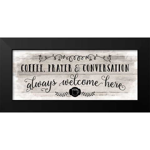 Coffee Prayer Black Modern Wood Framed Art Print by Murray, Amanda