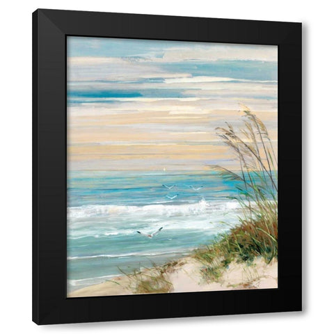 Beach At Dusk Black Modern Wood Framed Art Print by Swatland, Sally