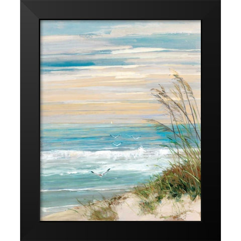 Beach At Dusk Black Modern Wood Framed Art Print by Swatland, Sally