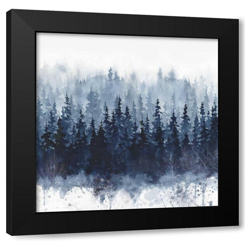 Indigo Forest Black Modern Wood Framed Art Print with Double Matting by Robinson, Carol
