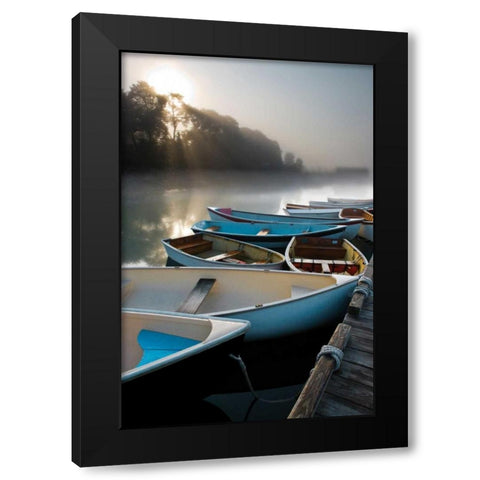 Skiffs In The Black Modern Wood Framed Art Print with Double Matting by Delimont, Danita