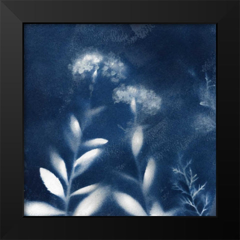 Natures Indigo II Black Modern Wood Framed Art Print by Nan