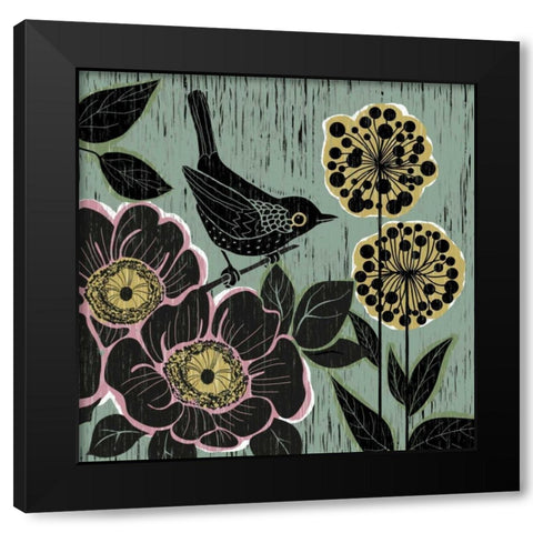 Natures Woodcut I Black Modern Wood Framed Art Print by Knutsen, Conrad
