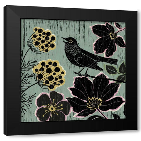 Natures Woodcut II Black Modern Wood Framed Art Print by Knutsen, Conrad