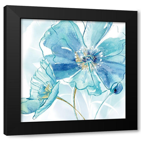 Blue Spring Poppy I Black Modern Wood Framed Art Print by Donovan, Maria