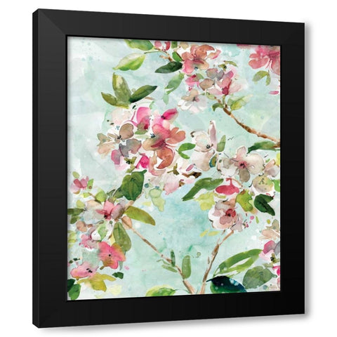 Spring Blossoms II Black Modern Wood Framed Art Print by Robinson, Carol