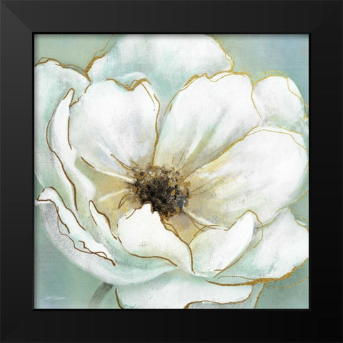 Soft Teal Splendor Black Modern Wood Framed Art Print by Robinson, Carol