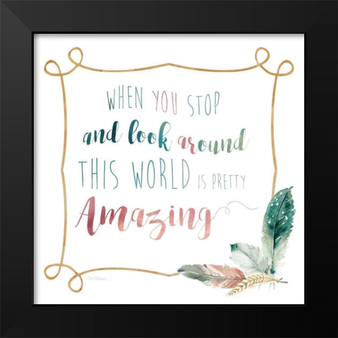 The Bend Feather Black Modern Wood Framed Art Print by Robinson, Carol