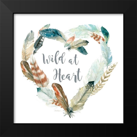 Feather Wild At Black Modern Wood Framed Art Print by Robinson, Carol