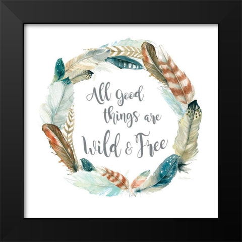 Feather Wild And Black Modern Wood Framed Art Print by Robinson, Carol