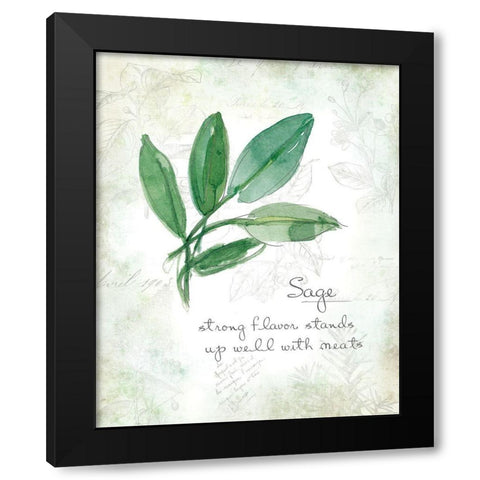 Fresh Sage Black Modern Wood Framed Art Print with Double Matting by Robinson, Carol