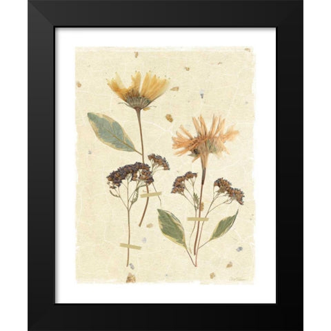 Pressed Daisies Black Modern Wood Framed Art Print by Robinson, Carol