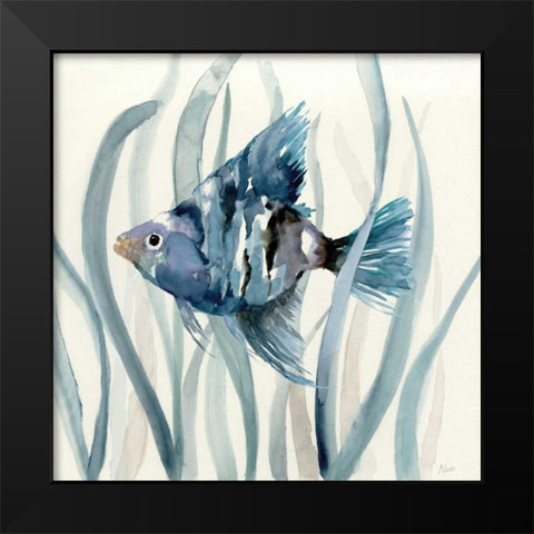 Fish in Seagrass II Black Modern Wood Framed Art Print by Nan
